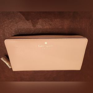 NWT. Kate Spade Large Continental Leather Wallet in Rose Smoke (Light Pink)